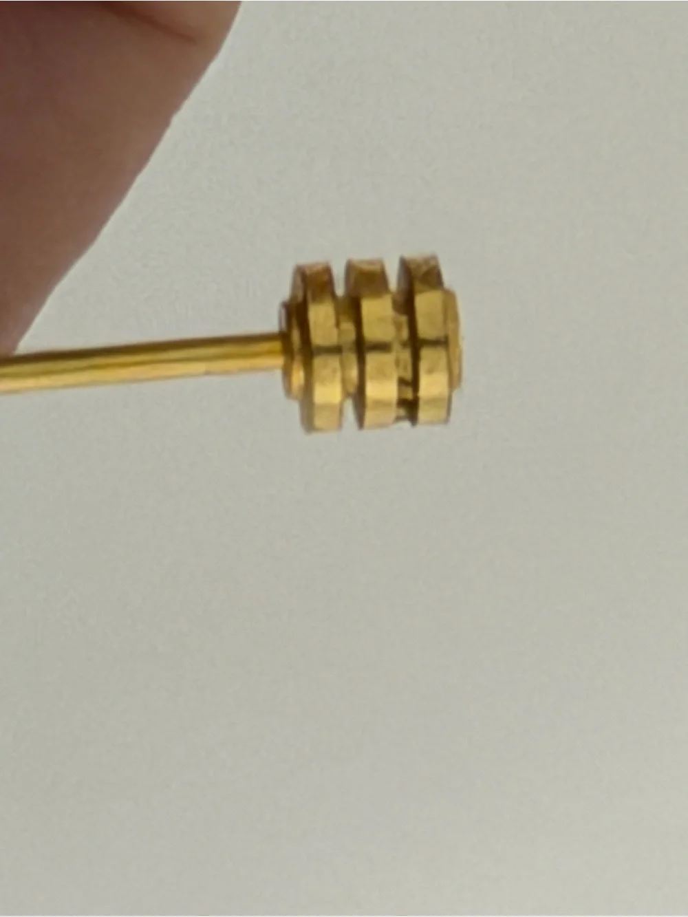 Vintage Gold Tone Barbell Collar bar Mid century formal